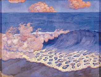 Paysage marin bleu, effet de vague, c.1893